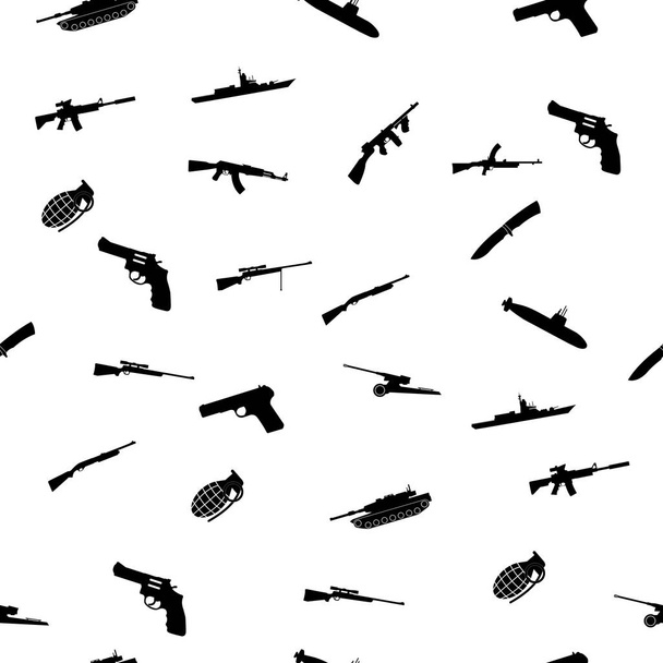 flat seamless pattern weapons in vector format - Vector, Image