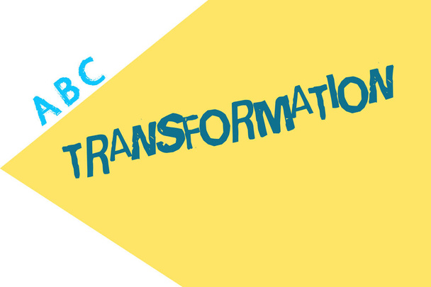 Text sign showing Transformation. Conceptual photo A marked change in form Takes into different level of success - Photo, Image
