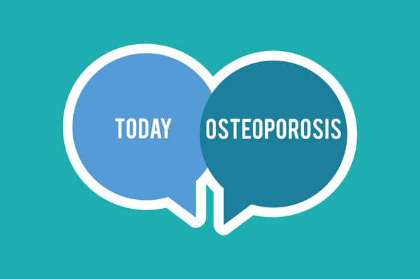 Kavramsal el osteoporoz gösterilen yazma. İş fotoğraf metin tıbbi durum neyin kemikler kırılgan ve kırılgan hale - Fotoğraf, Görsel