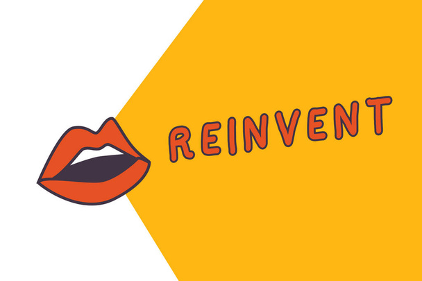 Kirjoitan viestiä, jossa lukee Reinvent. Business valokuva esittelee muuttaa jotain niin paljon, että se näyttää olevan täysin uusi
 - Valokuva, kuva