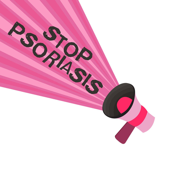 Text sign showing Stop Psoriasis. Conceptual photo End the disorder that causes the rapid buildup of skin cells - Photo, Image