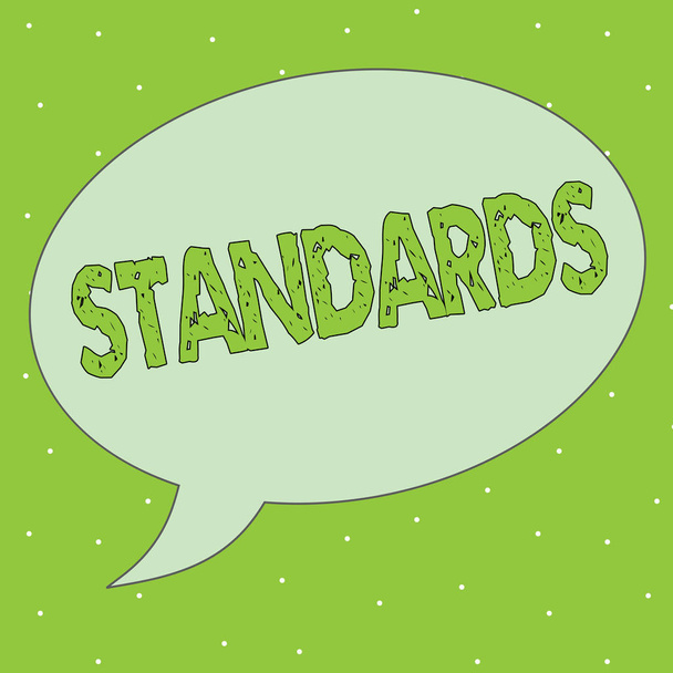Handschriftliche Textstandards. Konzept, Bedeutung des Niveaus der Qualitätsrichtlinie Maßnahmenbeispiel Modell zu folgen - Foto, Bild