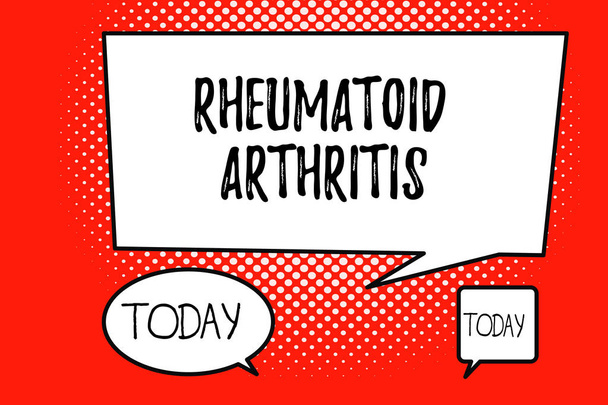 Texto escrito por palavra Artrite reumatoide. Conceito de negócio para doença autoimune que pode causar dor nas articulações e danos
 - Foto, Imagem