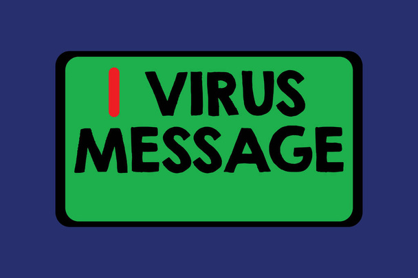Εννοιολογική χέρι γραφή δείχνει το μήνυμα του ιού. Επαγγελματίες φωτογραφία κείμενο κακόβουλο λογισμικό πρόγραμμα φορτώνονται στον υπολογιστή του χρήστη - Φωτογραφία, εικόνα