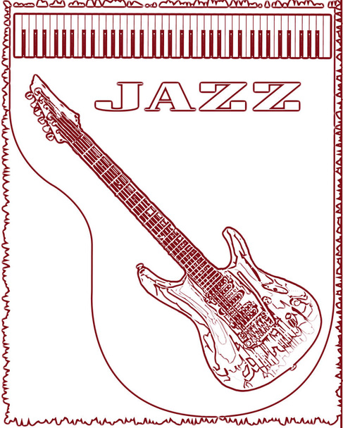 Kytara a klavír jass styl pozadí pro plakát - Fotografie, Obrázek