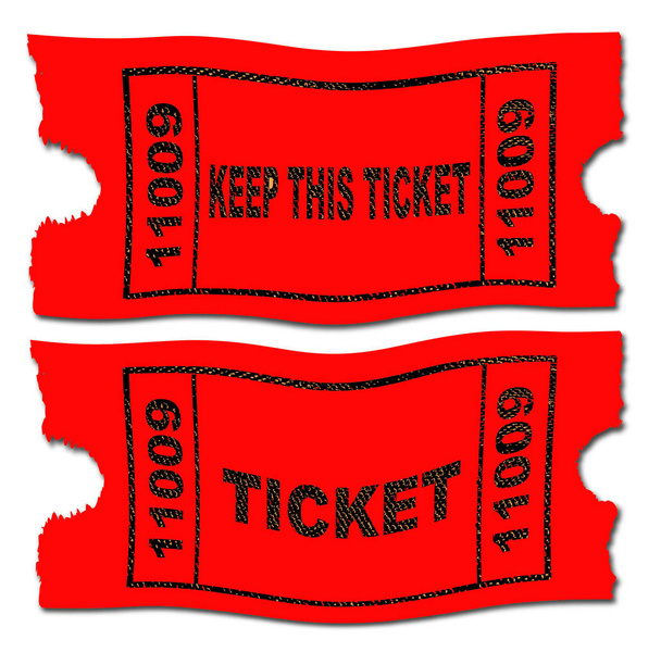 Bilhetes para um sorteio em um fundo branco
 - Foto, Imagem