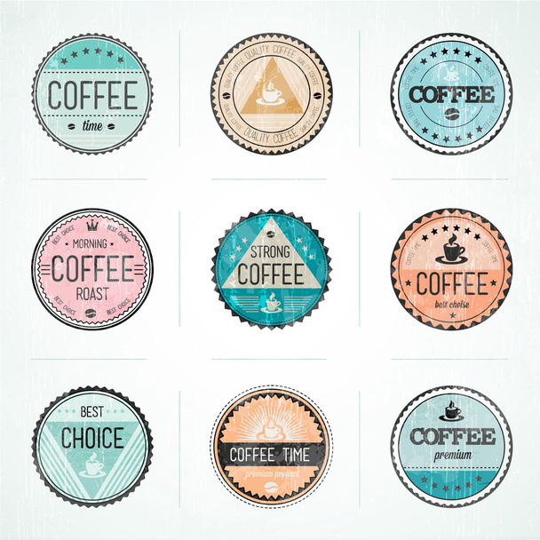 Set di distintivi vintage caffè retrò
 - Vettoriali, immagini