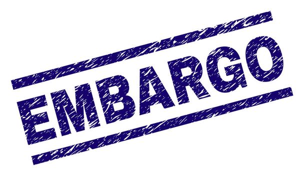 Scratched Textured EMBARGO Stamp Seal - Вектор, зображення