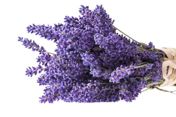 Bouguet de flores de lavêndula violeta isolado no fundo branco, close-up. - Foto, Imagem
