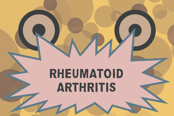 Text sign showing Rheumatoid Arthritis. Conceptual photo autoimmune disease that can cause joint pain and damage - Photo, Image