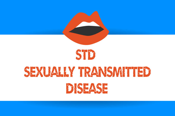 Writing note showing Std Sexually Transmitted Disease. Business photo showcasing Infection spread by sexual intercourse - Zdjęcie, obraz