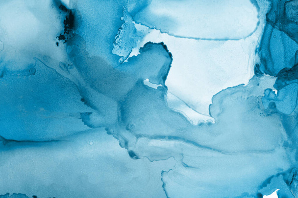 teintes d'encre bleue texture, fond abstrait - Photo, image
