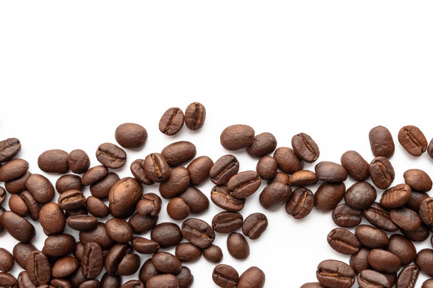 Roasted coffee beans for background with copy space area for text. Close-up image. - Φωτογραφία, εικόνα