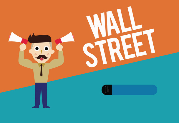 Sinal de texto a mostrar Wall Street. Foto conceitual Home da sede da New York Stock Exchange Brokerages
 - Foto, Imagem