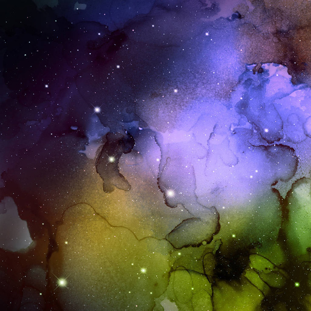 Encre multicolore texture d'espace, fond abstrait
 - Photo, image