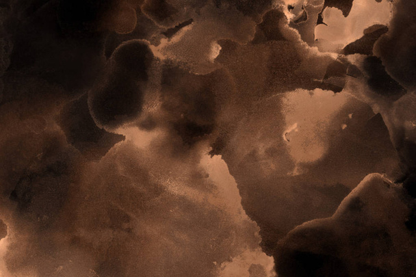 braune Tuscheflecken Textur, abstrakter Hintergrund - Foto, Bild
