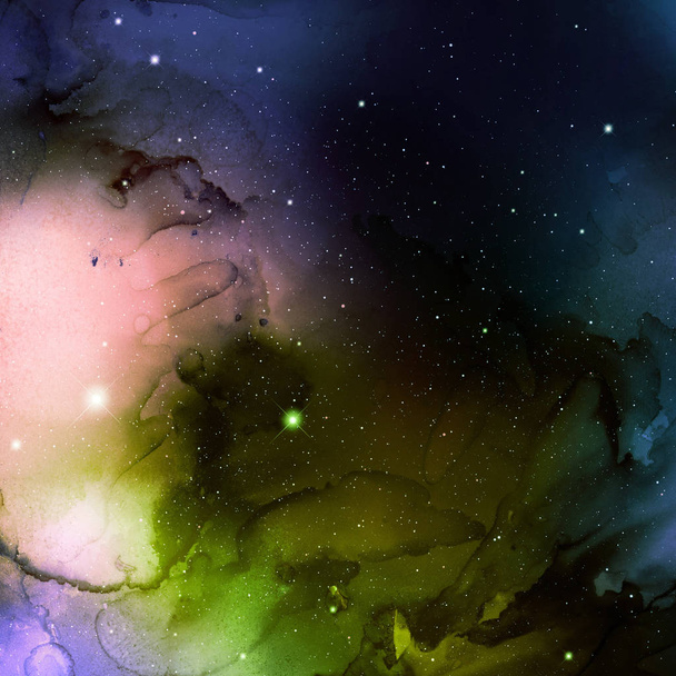 multicolor ink space texture, abstract background - Photo, Image