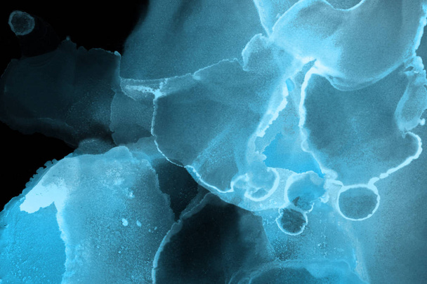 manchas de tinta azul textura, fondo abstracto - Foto, imagen