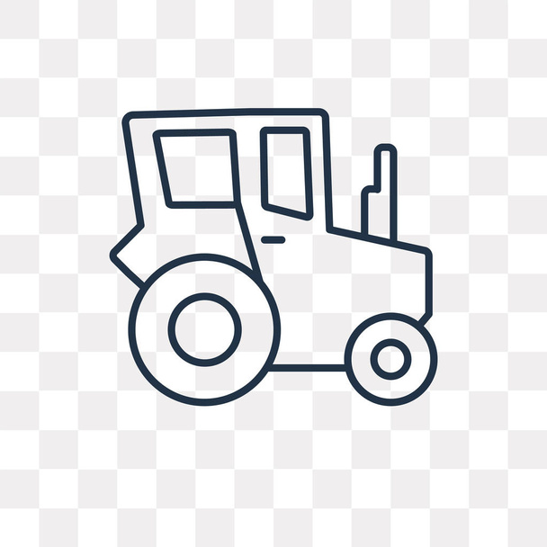 Traktorvektorumrisssymbol isoliert auf transparentem Hintergrund, qualitativ hochwertiges lineares Traktortransparenzkonzept kann im Web und mobil verwendet werden - Vektor, Bild