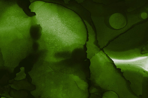 grüne Tinte färbt Textur, abstrakter Hintergrund - Foto, Bild
