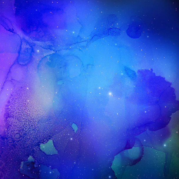 Multicolor inkt ruimte textuur, abstracte achtergrond - Foto, afbeelding