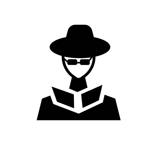 Incognito Icon Man woman face with glasses Black and White Vector Graphic.  Spy agent line and glyph icon, security and detective, hacker sign vector  graphics, editable stroke linear icon 13317225 Vector Art