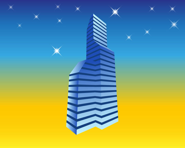 Illustration of urban skyscraper skyline of office blocks - Vector, Image