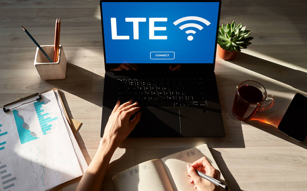 LTE, 4G, 5G Fast wireless internet connection, Telecommunication and technology concept. - Photo, Image