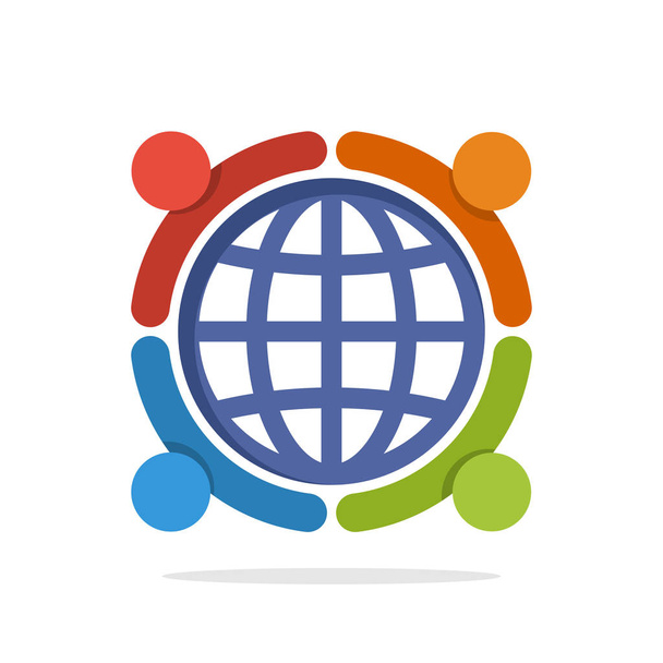 Vektor-Icon-Illustration mit dem Konzept eines globalen Kooperationspartners - Vektor, Bild