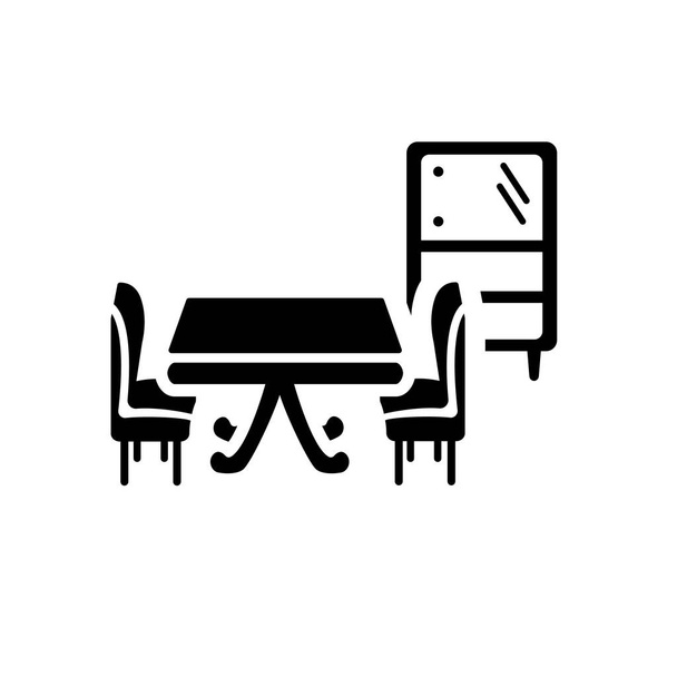 Ікона їдальні. Модна концепція логотипу їдальні на білому тлі з колекції меблів та побуту. Підходить для використання у веб-додатках, мобільних додатках та друкованих засобах масової інформації
. - Вектор, зображення