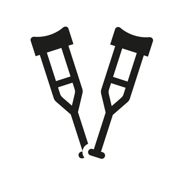 Krücken-Symbol. trendiges Krücken-Logo-Konzept auf weißem Hintergrund aus der Gesundheits- und Medizinkollektion. geeignet für Web-Apps, mobile Apps und Printmedien. - Vektor, Bild