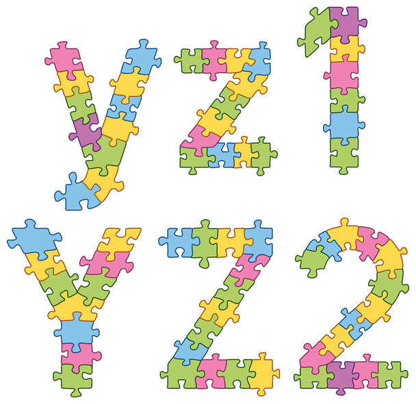 Puzzle Puzzle Alphabet Lettres
 - Vecteur, image