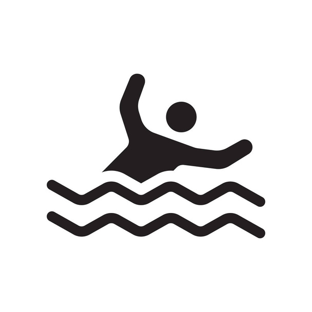 Ikone ertrinken. trendiges Ertränken-Logo-Konzept auf weißem Hintergrund aus der Versicherungssammlung. geeignet für Web-Apps, mobile Apps und Printmedien. - Vektor, Bild