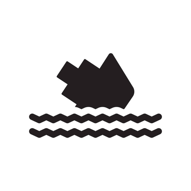 Ícone de afundamento. Trendy Sinking conceito logotipo no fundo branco da coleção Seguro. Adequado para uso em aplicativos da web, aplicativos móveis e mídia impressa
. - Vetor, Imagem