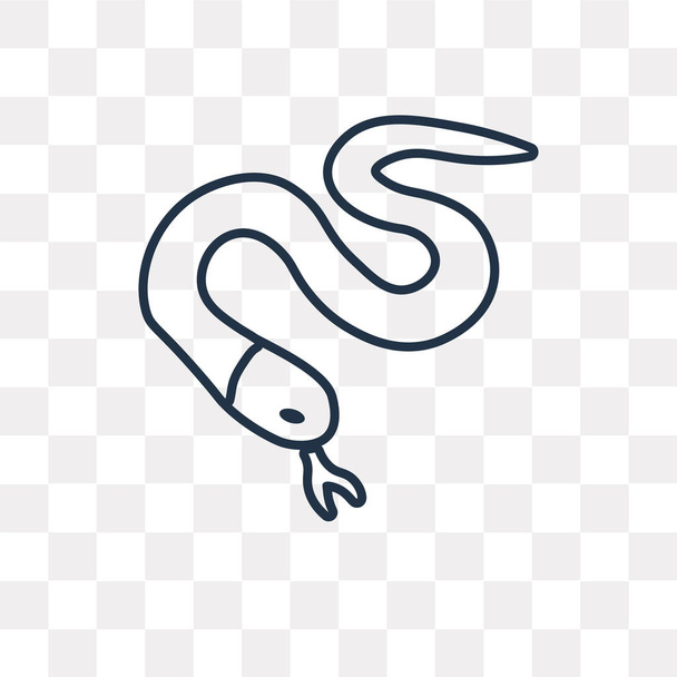 Icono de contorno de vector de serpiente aislado sobre fondo transparente, concepto de transparencia de serpiente lineal de alta calidad se puede utilizar web y móvil
 - Vector, imagen