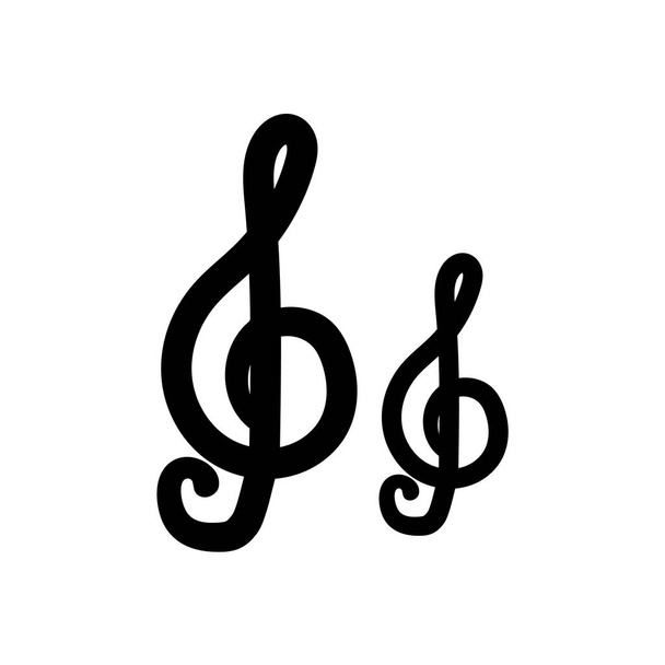 高音部記号のアイコン。トレンディなト音記号の音楽コレクションから白い背景のロゴのコンセプト。Web アプリ、携帯アプリ、印刷媒体での使用に適しています。. - ベクター画像