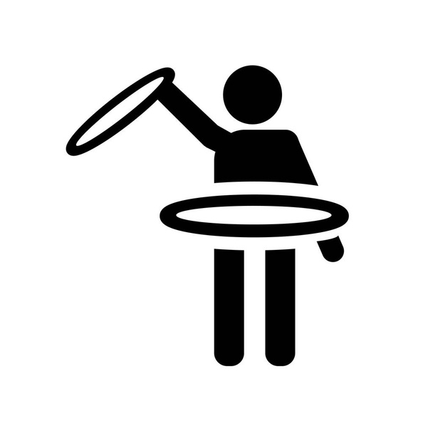Ludzie Hula hop ikona. Modny osób Hula hop koncepcja logo na białym tle z kolekcji gier rekreacyjnych. Nadaje się do użytku na aplikacje internetowe, aplikacje mobilne i nośników wydruku. - Wektor, obraz