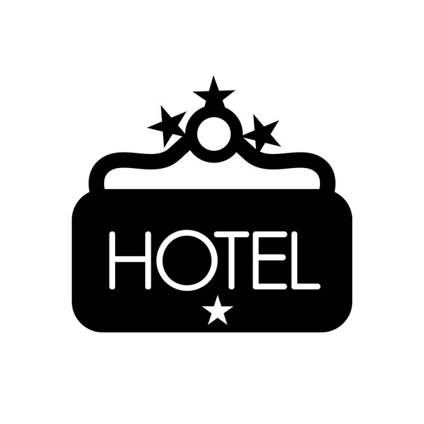 Otel dört yıldız simgesini sinyalinin asılı. Trendy Hotel sinyal dört yıldız logo kavramı yaz koleksiyonundan beyaz arka plan üzerinde asılı. Web uygulamaları, mobil uygulamalar ve basılı medya kullanım için uygundur.. - Vektör, Görsel