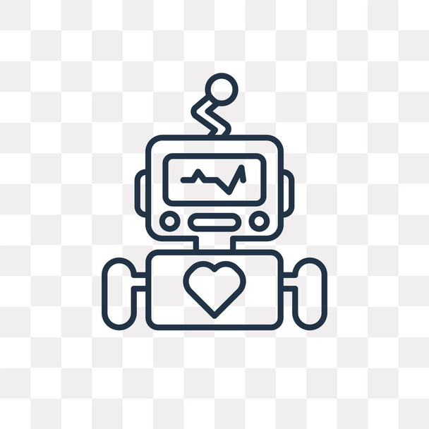 Roboter-Vektor-Umrisssymbol isoliert auf transparentem Hintergrund, qualitativ hochwertiges lineares Roboter-Transparenzkonzept kann im Web und mobil verwendet werden - Vektor, Bild