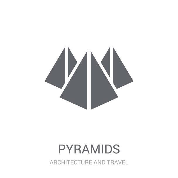 Ícone de pirâmides. Trendy Pyramids logo concept on white background from Architecture and Travel collection. Adequado para uso em aplicativos da web, aplicativos móveis e mídia impressa
. - Vetor, Imagem