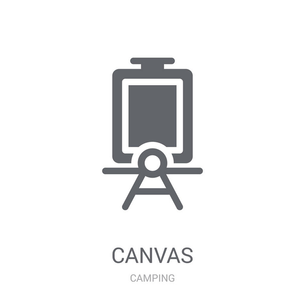 Icono de lona. Concepto de logotipo de moda Canvas sobre fondo blanco de la colección de camping. Adecuado para uso en aplicaciones web, aplicaciones móviles y medios impresos
. - Vector, Imagen