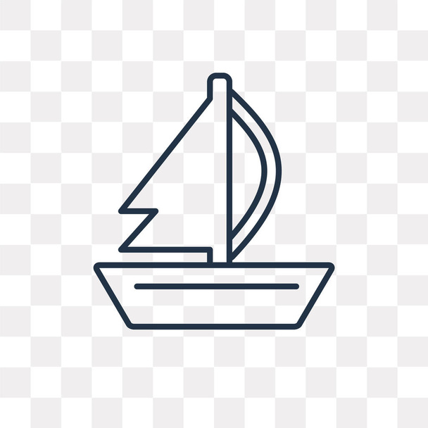 Sail vector outline icon isolated on transparent background, high quality linear Sail transparency concept can be used web and mobile - Vector, Image