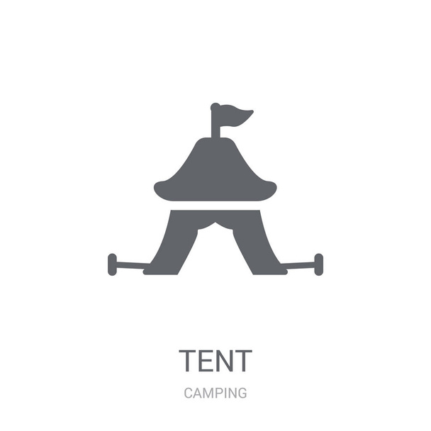 Çadır simgesi. Trendy çadır logo kavramı kamp koleksiyonundan beyaz arka plan üzerinde. Web uygulamaları, mobil uygulamalar ve basılı medya kullanım için uygundur.. - Vektör, Görsel