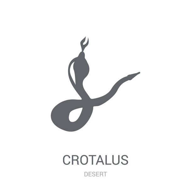 Crotalus-ikoni. Trendikäs Crotalus logo käsite valkoisella taustalla Desert kokoelma. Soveltuu käytettäväksi verkkosovelluksissa, mobiilisovelluksissa ja tulostusvälineissä
. - Vektori, kuva
