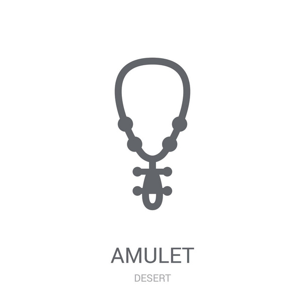 Icono del amuleto. Concepto de logotipo de Trendy Amulet sobre fondo blanco de la colección Desert. Adecuado para uso en aplicaciones web, aplicaciones móviles y medios impresos
. - Vector, Imagen