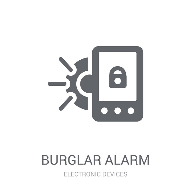 burglar alarm icon. Trendy burglar alarm logo concept on white background from Electronic Devices collection. Suitable for use on web apps, mobile apps and print media. - Vector, Image
