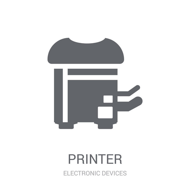 Printer icon. Trendy Printer logo concept on white background from Electronic Devices collection. Suitable for use on web apps, mobile apps and print media. - Vector, Image