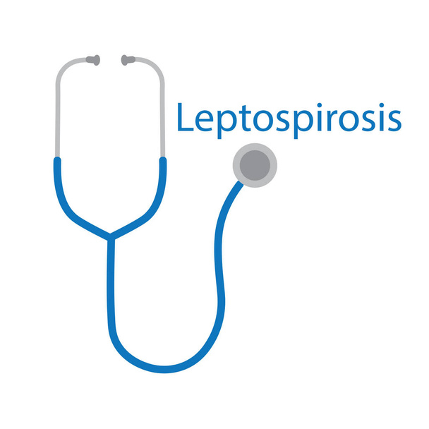 Leptospirosis word and stethoscope icon- vector illustration - Vector, Image