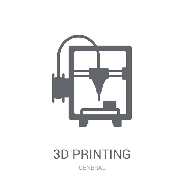 3D εκτύπωση εικονίδιο. Μοντέρνα 3d εκτύπωση λογότυπο έννοια σε άσπρο φόντο, από το γενική συλλογή. Κατάλληλο για χρήση σε εφαρμογές web, εφαρμογές για κινητά και μέσων εκτύπωσης. - Διάνυσμα, εικόνα