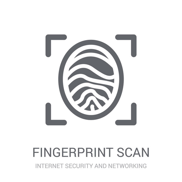 Fingerabdruck-Scan-Symbol. trendiges Fingerabdruck-Scan-Logo-Konzept auf weißem Hintergrund aus der Internet-Sicherheits- und Netzwerksammlung. geeignet für Web-Apps, mobile Apps und Printmedien. - Vektor, Bild